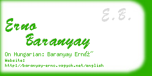 erno baranyay business card